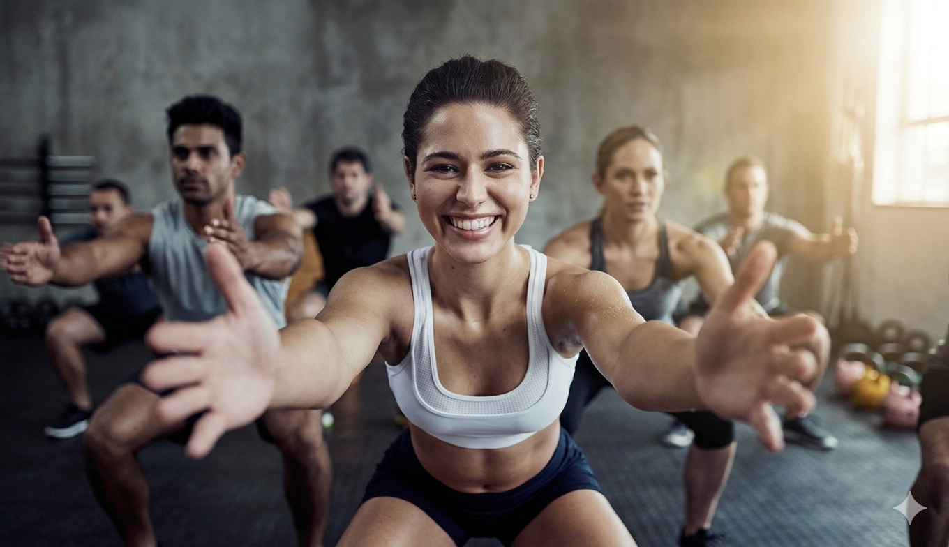 Female fitness selfie